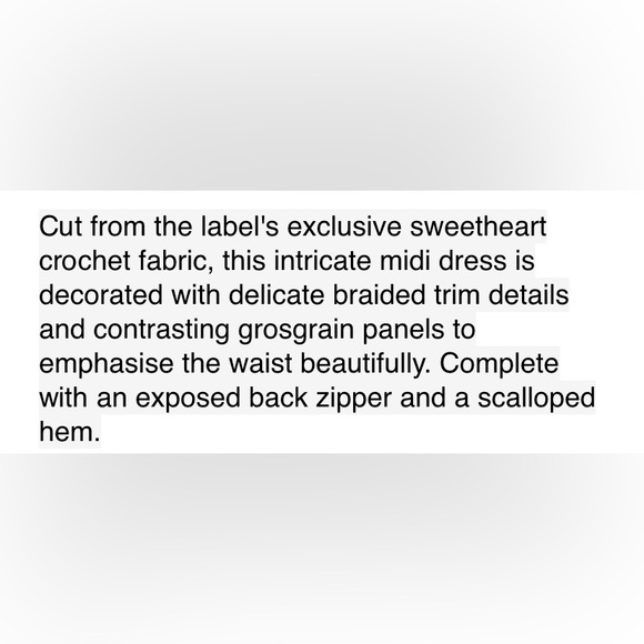 Self-Portrait Sweetheart Crotchet Midi-4 - Picture 9 of 9